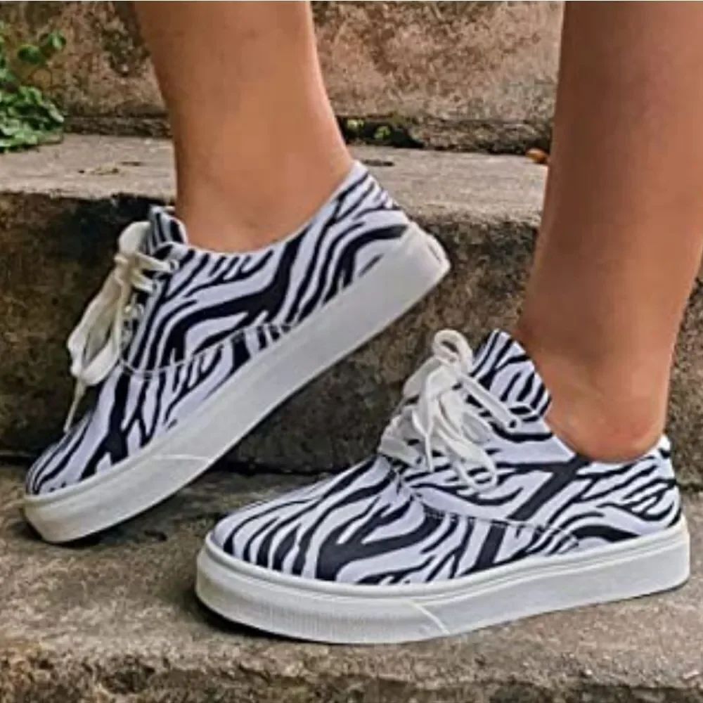 BRAND NEW US SPORTS WOMEN'S JUNGLE WILD ASBSTRACT GEOMETRIC STRIPES SNEAKERS